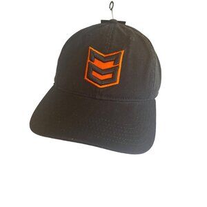 MTN OPS Black Snapback Hat With Orange Logo Embroidery Adjustable Fit